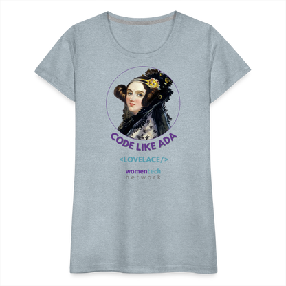 Women’s Premium T-Shirt - Ada Lovelace Edition - Code Like Ada - heather ice blue