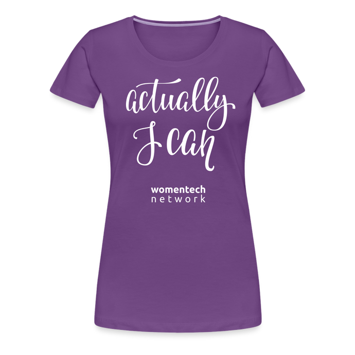 Women’s Premium T-Shirt - Actually I Can - purple