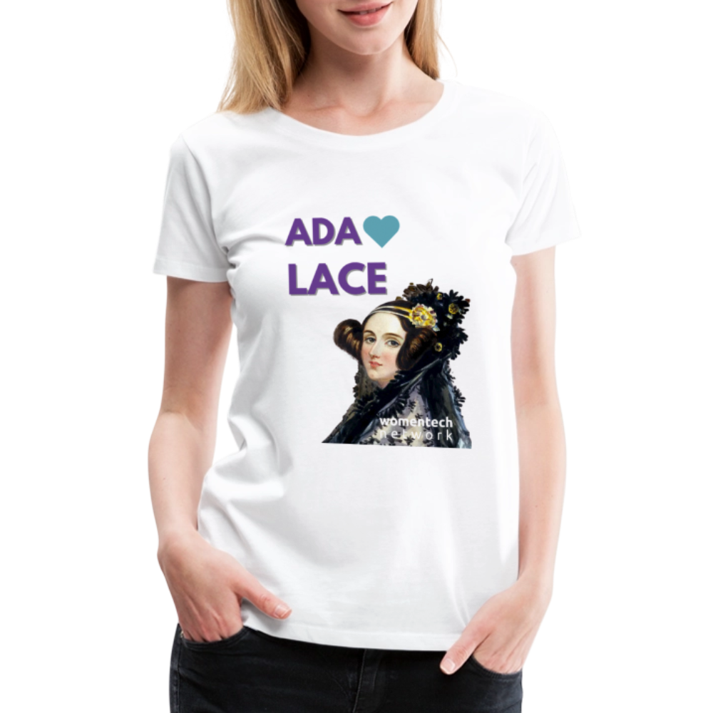 Women’s Premium T-Shirt - Ada Lovelace - Heart - white