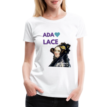 Women’s Premium T-Shirt - Ada Lovelace - Heart - white