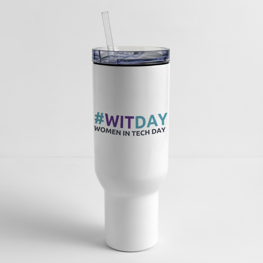 40 oz Travel Tumbler #WITDAY - white