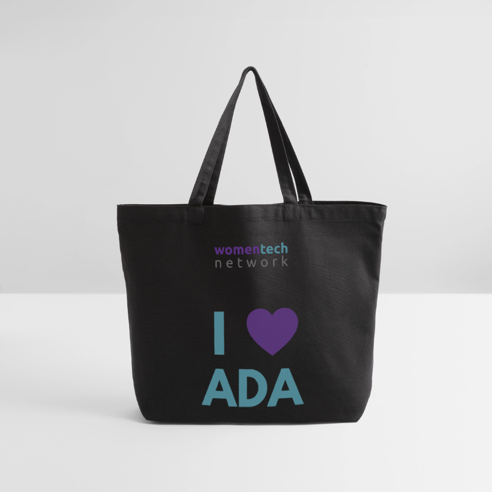 Eco-Friendly Cotton Tote - Ada Lovelace Edition - Heart - black