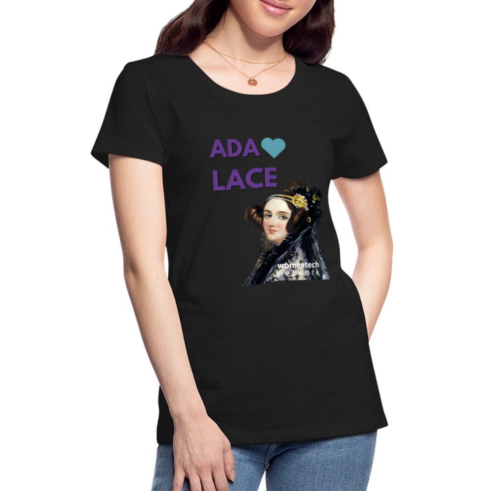 Women’s Premium T-Shirt - Ada Lovelace - Heart - black