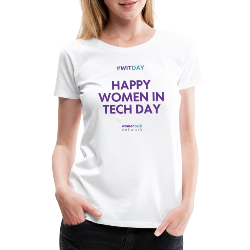 Women’s Premium T-Shirt - Happy #WITDAY - white