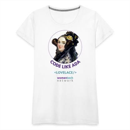 Women’s Premium T-Shirt - Ada Lovelace Edition - Code Like Ada - white