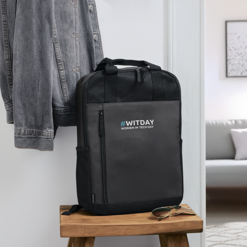 Laptop Backpack #WITDAY - heather dark gray/black