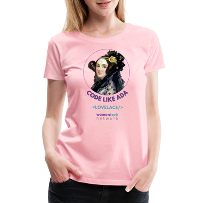 Women’s Premium T-Shirt - Ada Lovelace Edition - Code Like Ada - pink