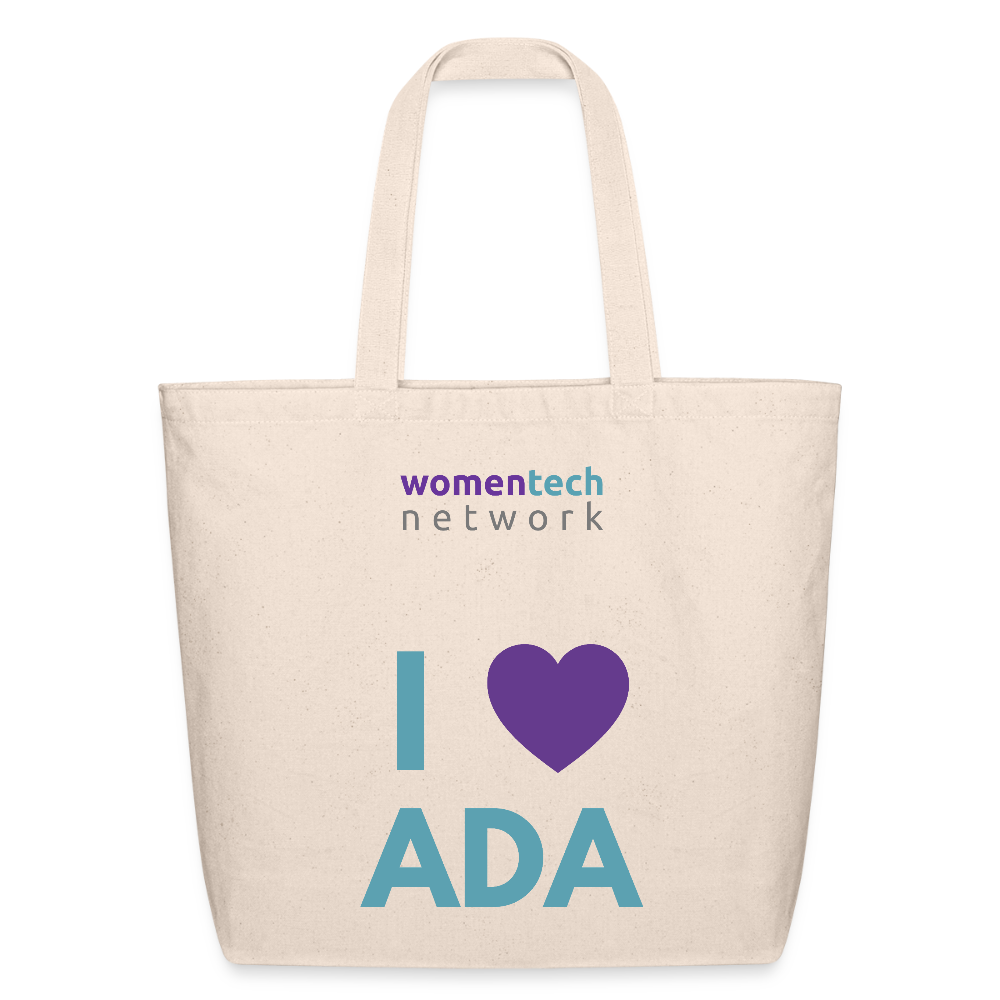 Eco-Friendly Cotton Tote - Ada Lovelace Edition - Heart - natural