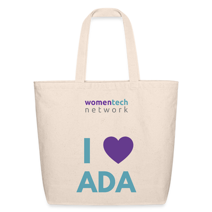 Eco-Friendly Cotton Tote - Ada Lovelace Edition - Heart - natural