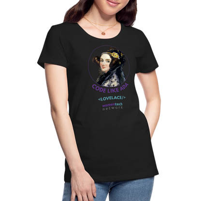 Women’s Premium T-Shirt - Ada Lovelace Edition - Code Like Ada - black