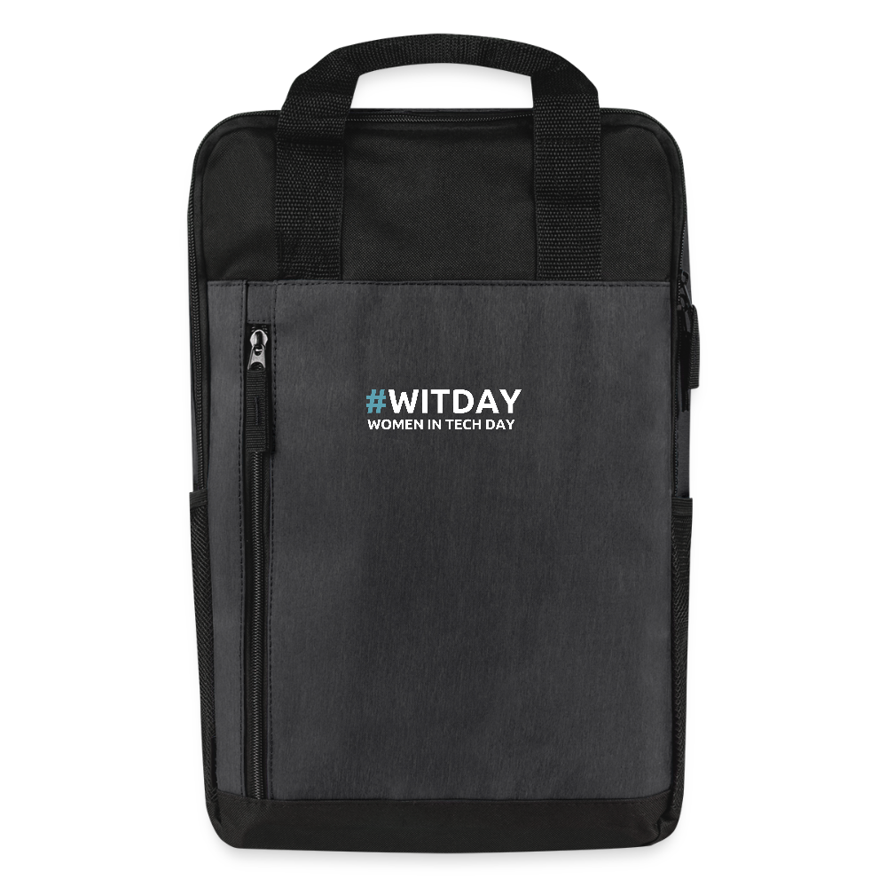 Laptop Backpack #WITDAY - heather dark gray/black