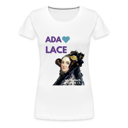 Women’s Premium T-Shirt - Ada Lovelace - Heart - white