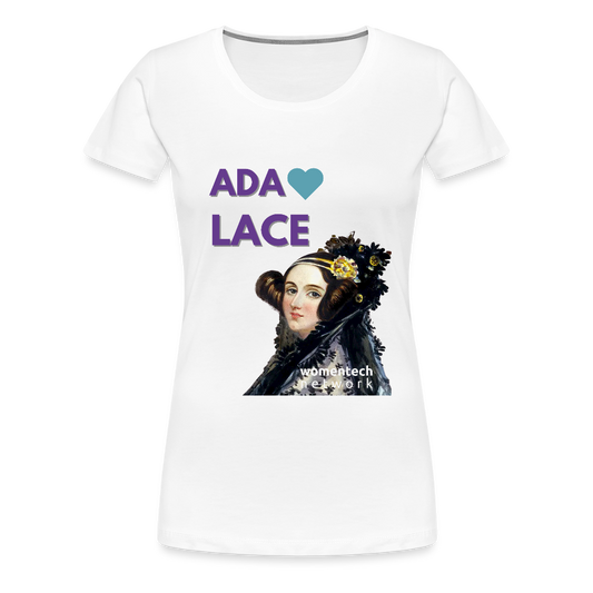 Women’s Premium T-Shirt - Ada Lovelace - Heart - white