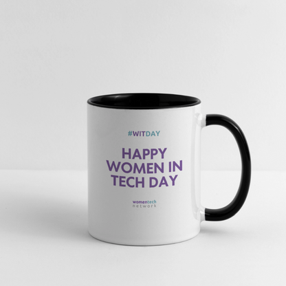 Contrast Coffee Mug - Happy Women in Tech Day - white/black