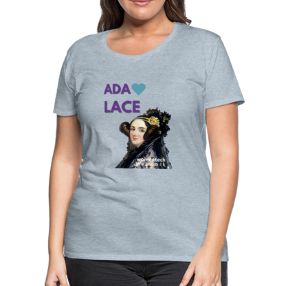 Women’s Premium T-Shirt - Ada Lovelace - Heart - heather ice blue