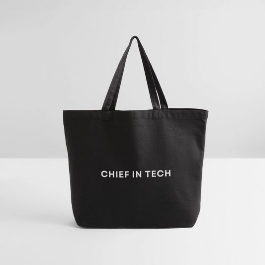 Chief in Tech Eco-Friendly Cotton Tote - black
