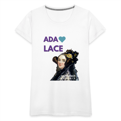 Women’s Premium T-Shirt - Ada Lovelace - Heart - white