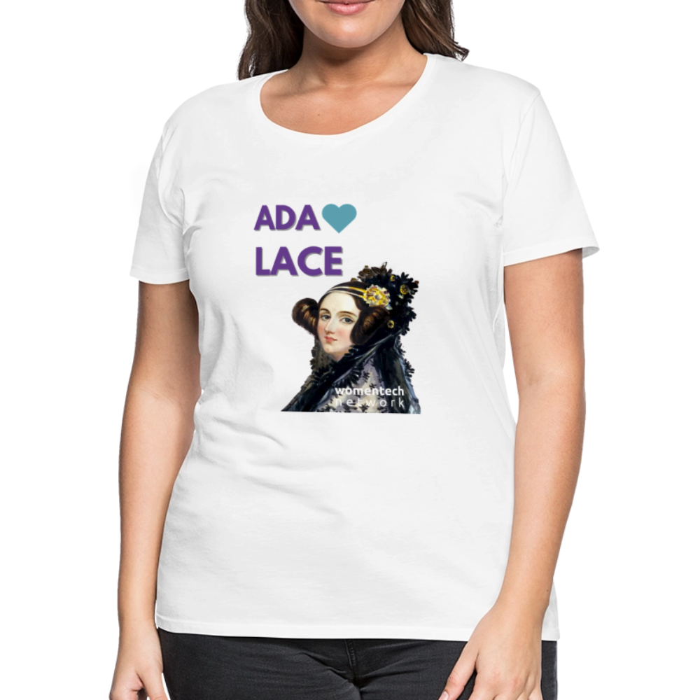 Women’s Premium T-Shirt - Ada Lovelace - Heart - white