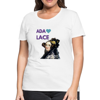 Women’s Premium T-Shirt - Ada Lovelace - Heart - white