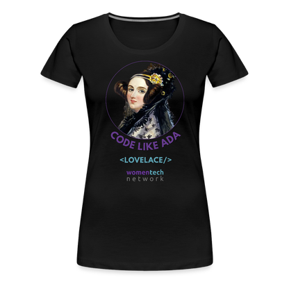 Women’s Premium T-Shirt - Ada Lovelace Edition - Code Like Ada - black