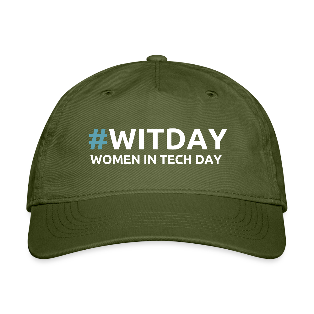 Organic Baseball Cap #WITDAY - olive green