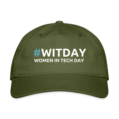 Organic Baseball Cap #WITDAY - olive green