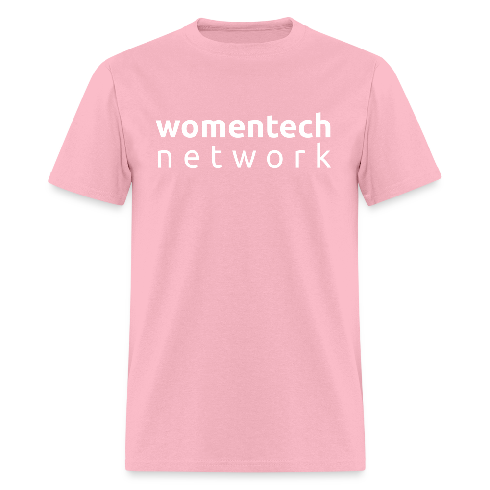 Unisex Classic T-Shirt White Logo - pink