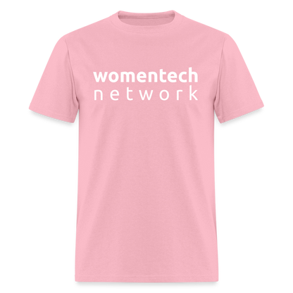 Unisex Classic T-Shirt White Logo - pink