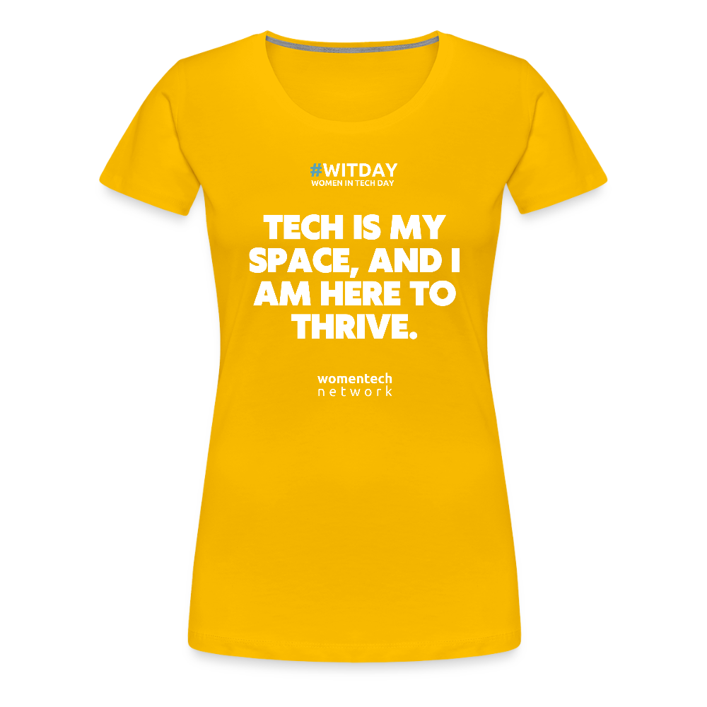 Women’s Premium T-Shirt - Tech is my space - sun yellow