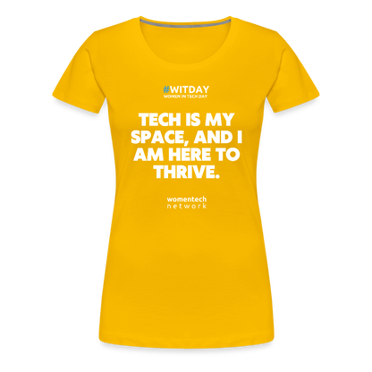 Women’s Premium T-Shirt - Tech is my space - sun yellow