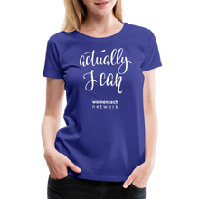 Load image into Gallery viewer, Women’s Premium T-Shirt - Actually I Can - royal blue
