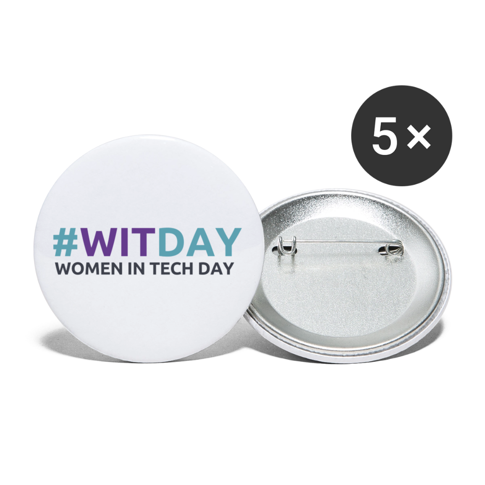 Buttons large 2.2'' (5-pack) - #WITDAY - white