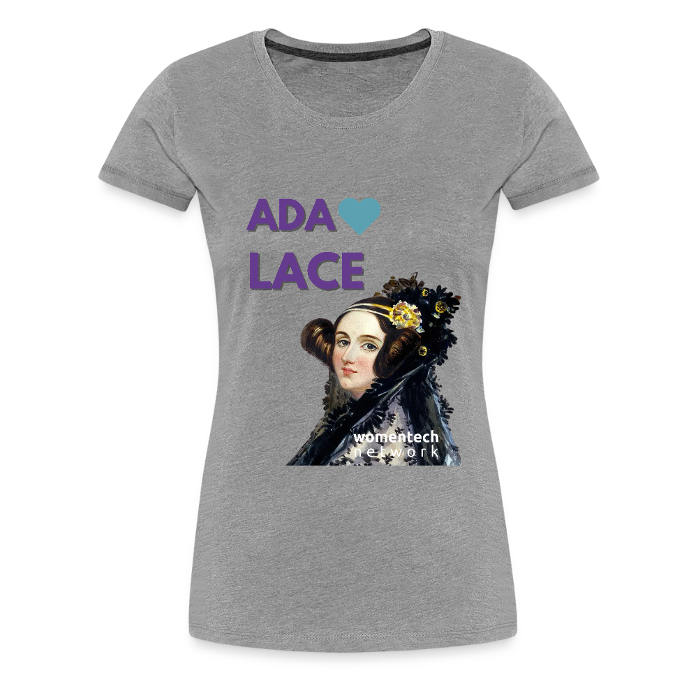 Women’s Premium T-Shirt - Ada Lovelace - Heart - heather gray