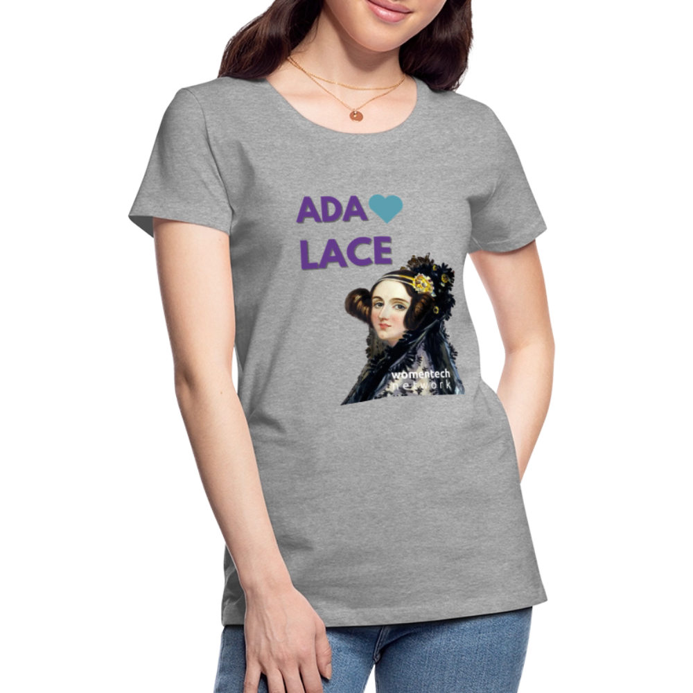 Women’s Premium T-Shirt - Ada Lovelace - Heart - heather gray