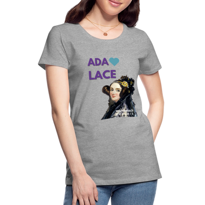 Women’s Premium T-Shirt - Ada Lovelace - Heart - heather gray