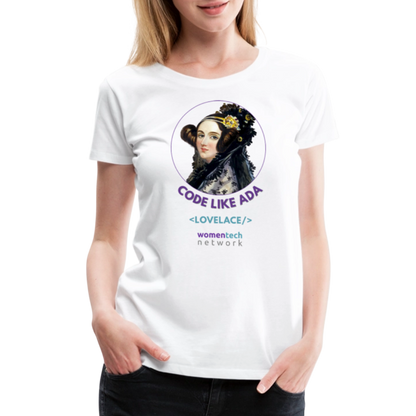 Women’s Premium T-Shirt - Ada Lovelace Edition - Code Like Ada - white