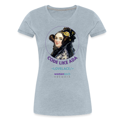 Women’s Premium T-Shirt - Ada Lovelace Edition - Code Like Ada - heather ice blue