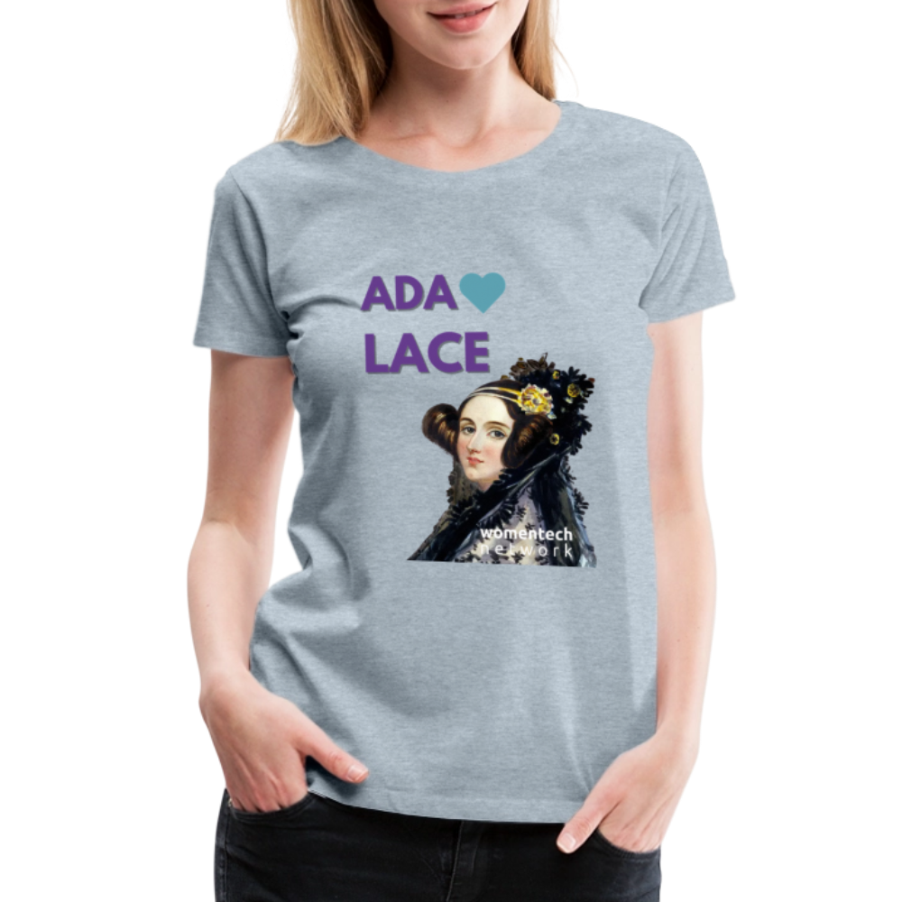 Women’s Premium T-Shirt - Ada Lovelace - Heart - heather ice blue