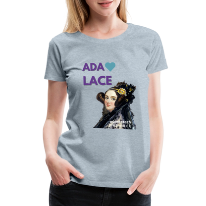 Women’s Premium T-Shirt - Ada Lovelace - Heart - heather ice blue