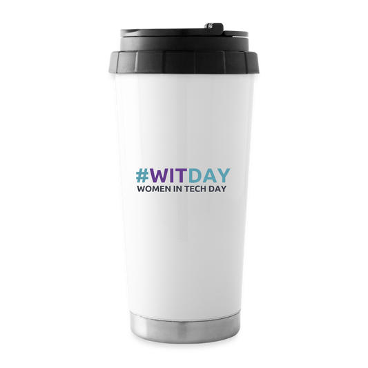 16 oz Travel Mug #WITDAY - white