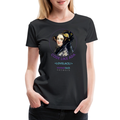 Women’s Premium T-Shirt - Ada Lovelace Edition - Code Like Ada - black