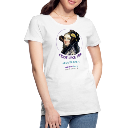 Women’s Premium T-Shirt - Ada Lovelace Edition - Code Like Ada - white