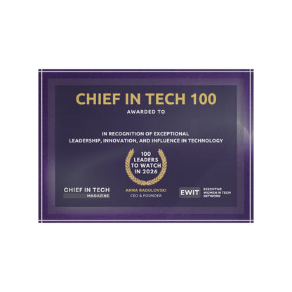 Chief in Tech 100 Global Recognition Plaque & Brand Usage License