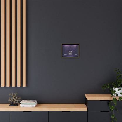 Winner Printing Licence & Exclusive WomenTech Global Awards Certificate - Matte Canvas, Pinewood Framed (Multi-color)